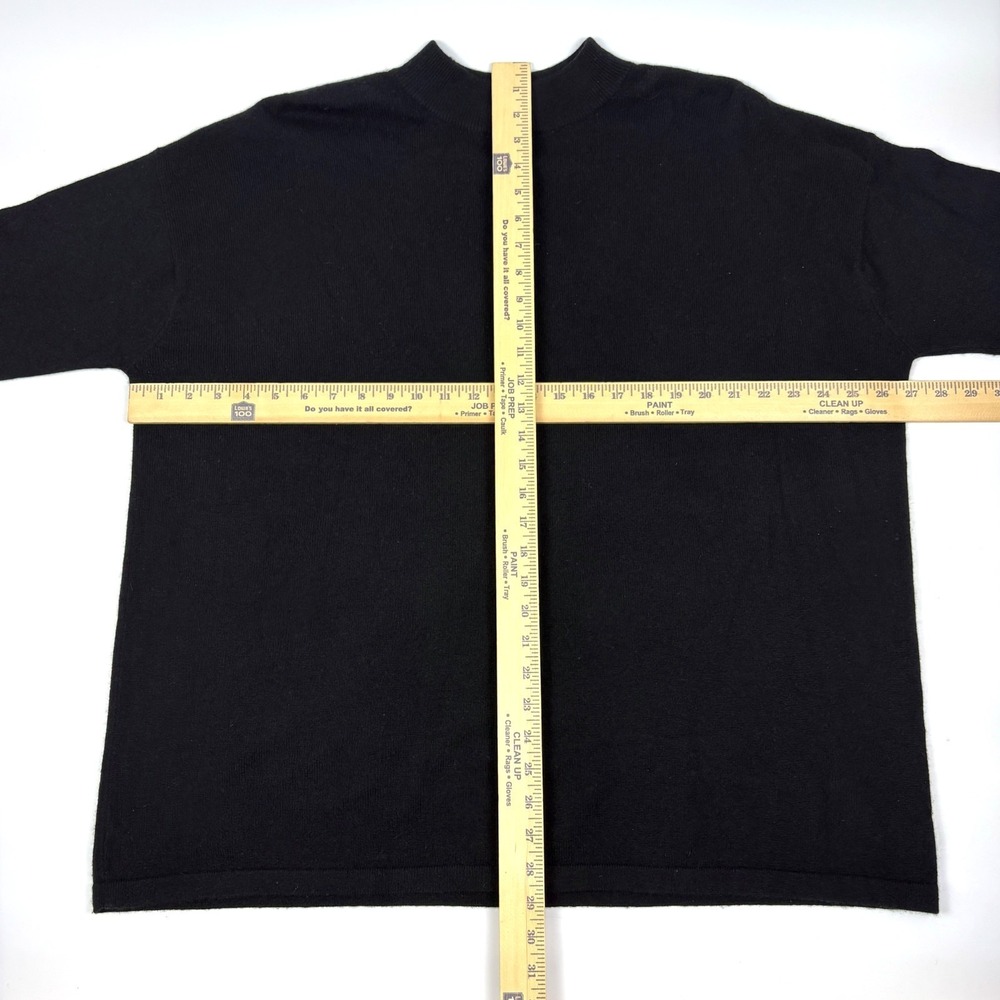 J Jill 100% Cashmere Sweater Womens O/S Black Mock Turtleneck Oversized Lagenlk - Picture 4 of 10